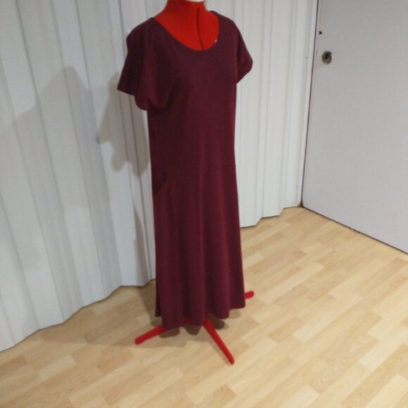 OOM ETHIKWEAR WOMEN'S BURGUNDY DRESS WITH POCKETS SIZE 6 (TAG XS) - Picture 6 of 10